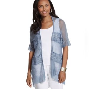 NWT Chicos Larkyn Lace Cardigan Sweater 2 Large